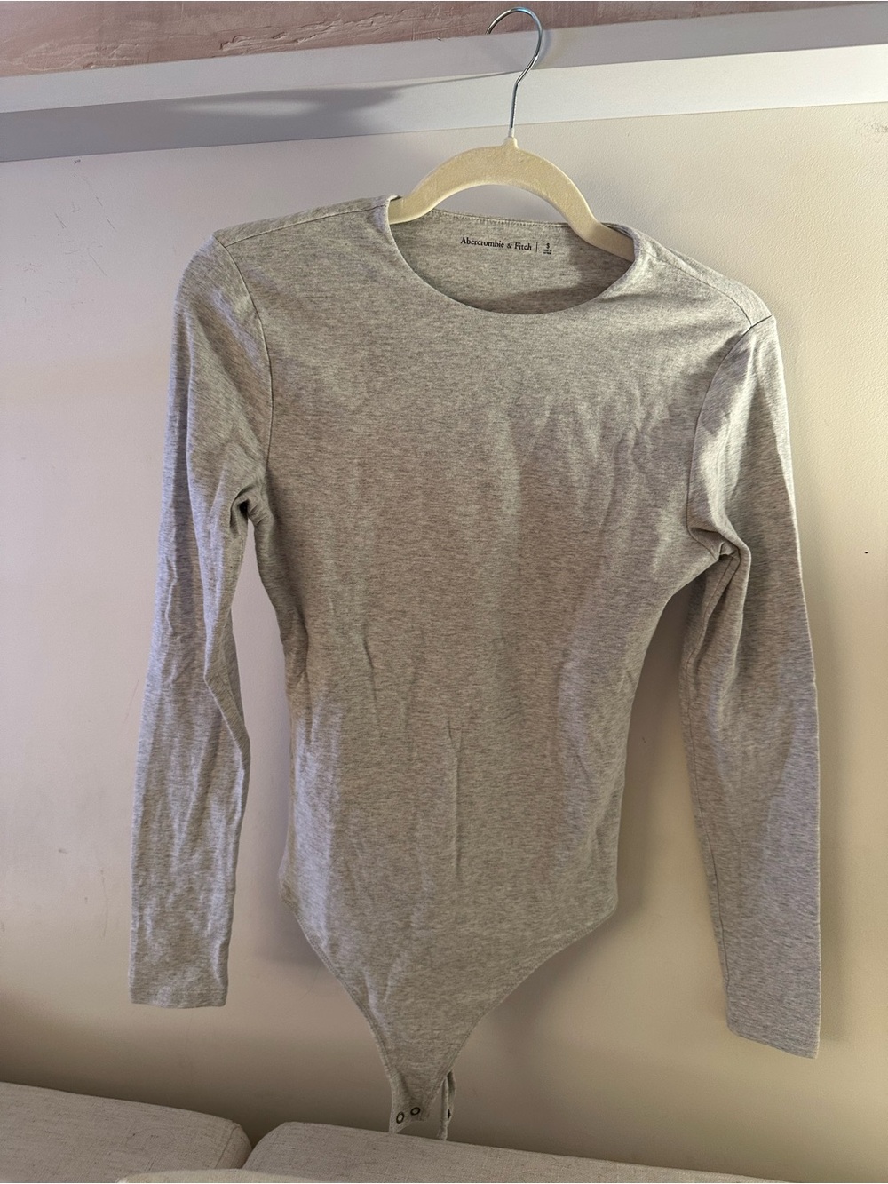 Abercrombie Long-Sleeve Heather Gray Bodysuit